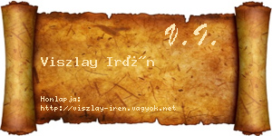 Viszlay Irén névjegykártya